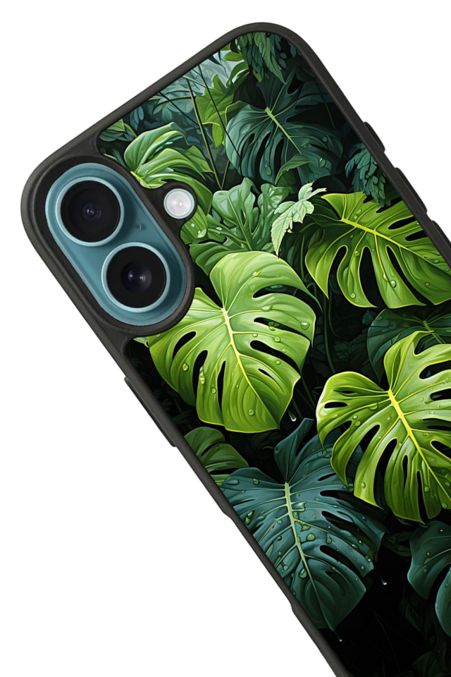 iPhone 16 Plus Uyumlu Botanik Tasarımlı Glossy Premium Kılıf