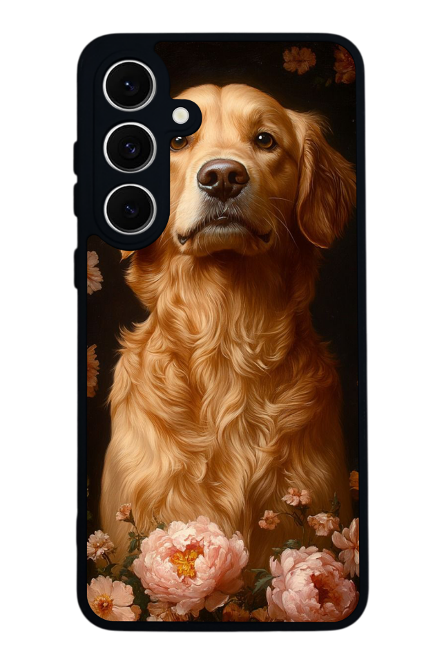 Samsung Galaxy S24 FE Uyumlu Golden Kopek Tasarımlı Glossy Premium Kılıf