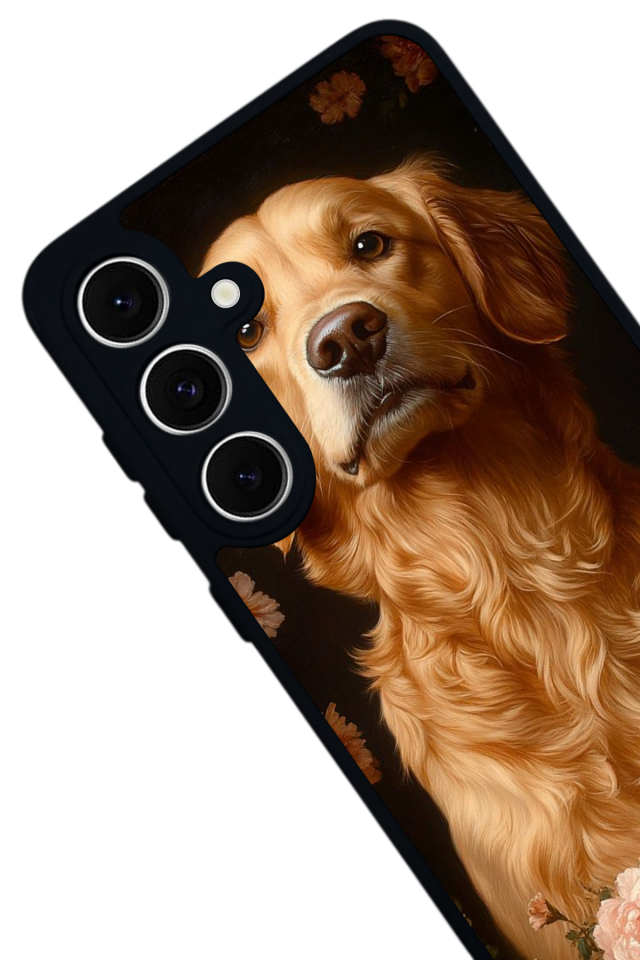 Samsung Galaxy S24 FE Uyumlu Golden Kopek Tasarımlı Glossy Premium Kılıf