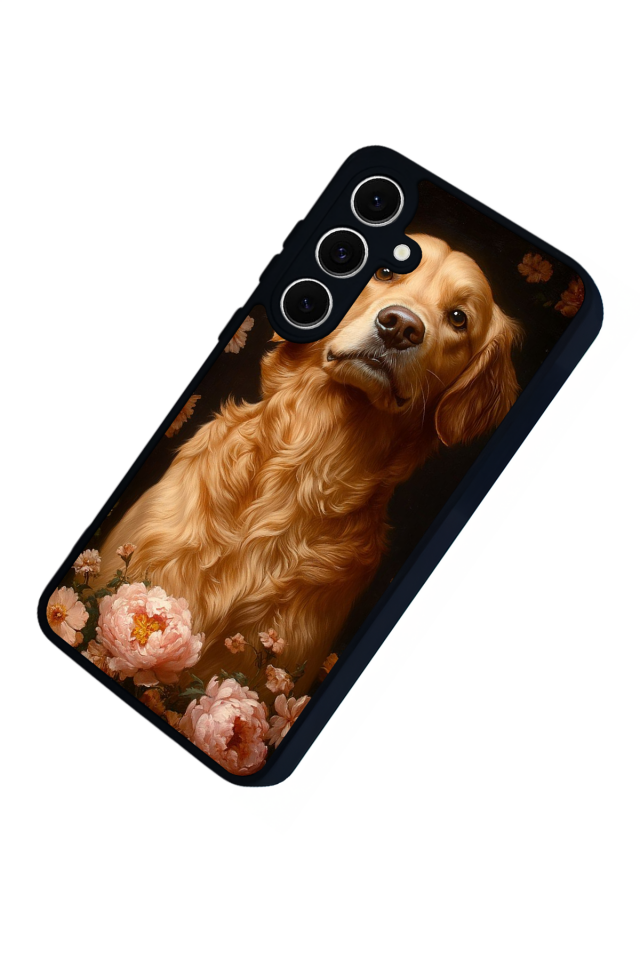 Samsung Galaxy S24 FE Uyumlu Golden Kopek Tasarımlı Glossy Premium Kılıf