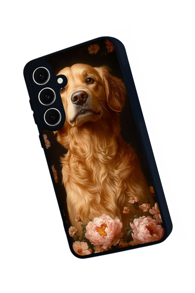 Samsung Galaxy S24 FE Uyumlu Golden Kopek Tasarımlı Glossy Premium Kılıf