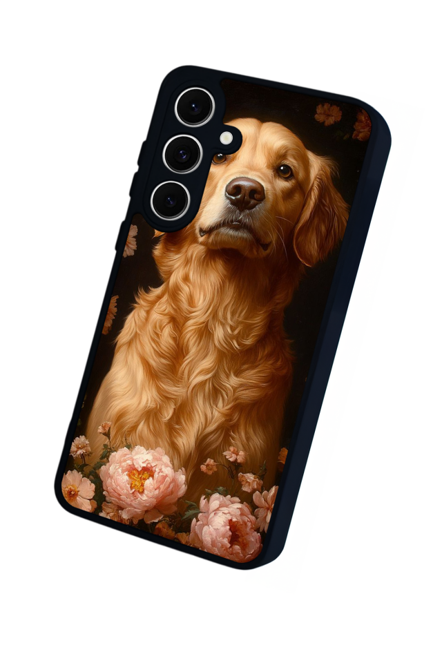 Samsung Galaxy S24 FE Uyumlu Golden Kopek Tasarımlı Glossy Premium Kılıf