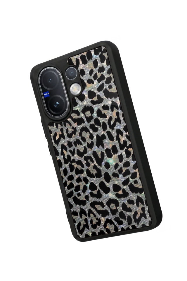 Vivo V60 Uyumlu Hologram Leopar Tasarımlı Glossy Premium Kılıf