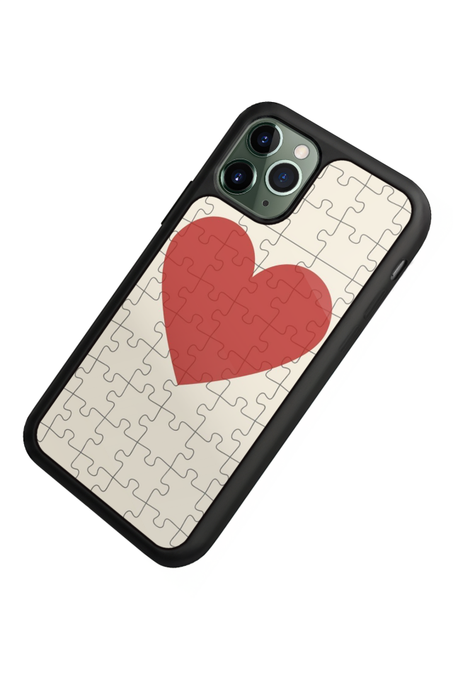iPhone 11 Pro Max Uyumlu Kalp Love Tasarımlı Glossy Premium Kılıf