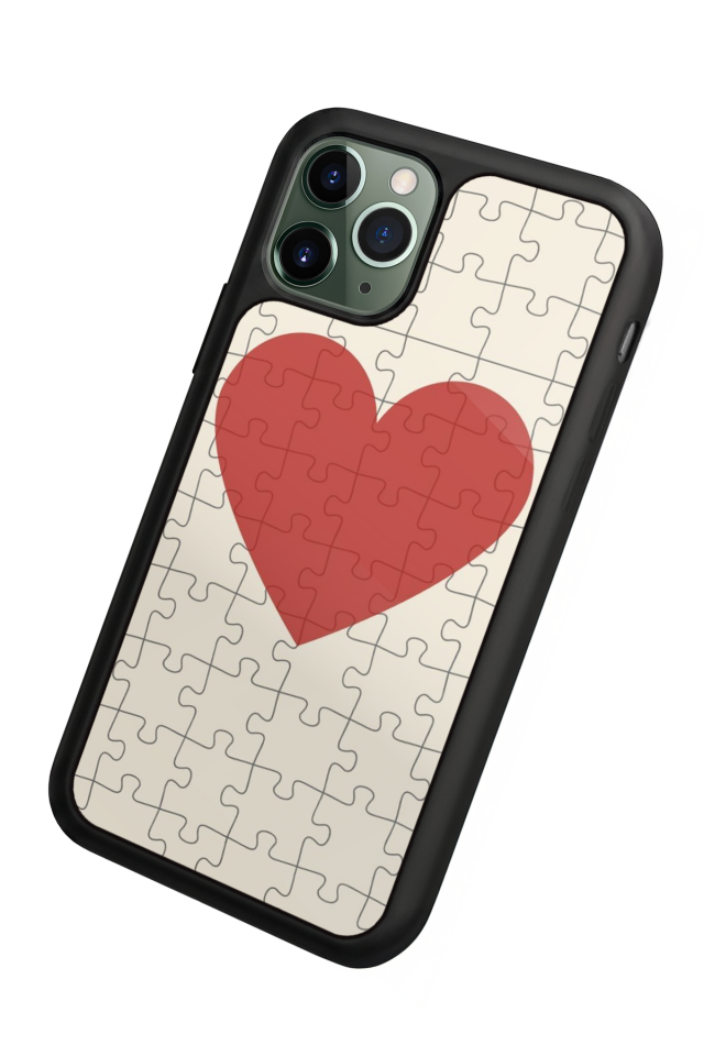 iPhone 11 Pro Max Uyumlu Kalp Love Tasarımlı Glossy Premium Kılıf
