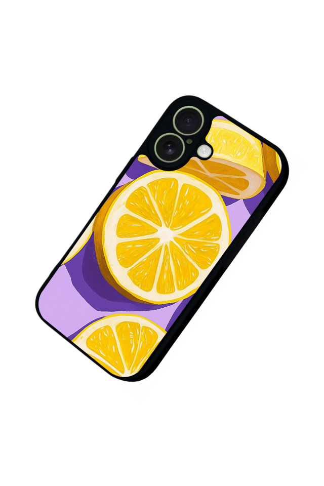iPhone 17 Uyumlu Limon Tasarımlı Glossy Premium Kılıf