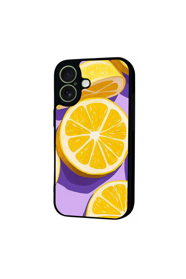 iPhone 17 Uyumlu Limon Tasarımlı Glossy Premium Kılıf