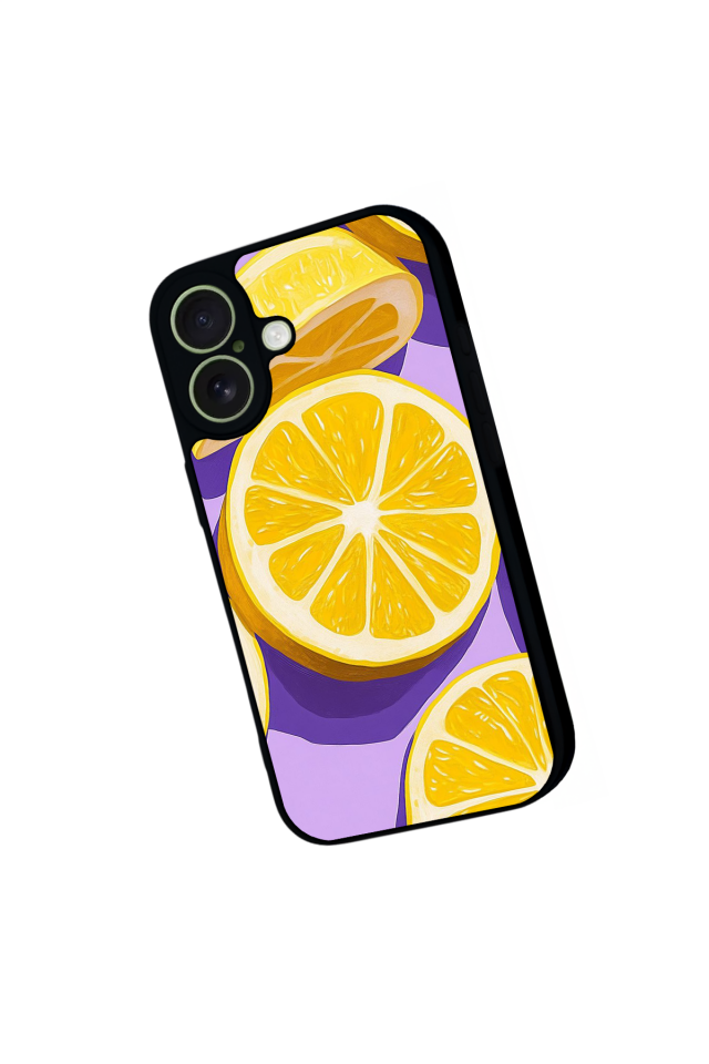 iPhone 17 Uyumlu Limon Tasarımlı Glossy Premium Kılıf