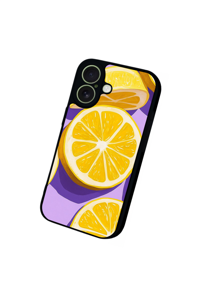 iPhone 17 Uyumlu Limon Tasarımlı Glossy Premium Kılıf