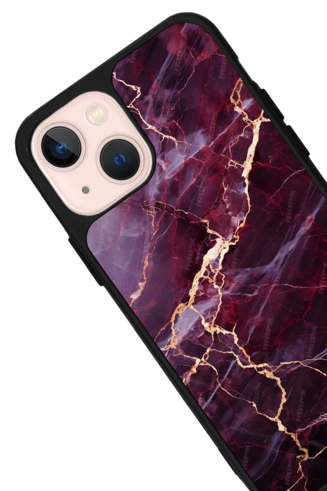 iPhone 13/14 Uyumlu Mermer Marble Tasarımlı Glossy Premium Kılıf