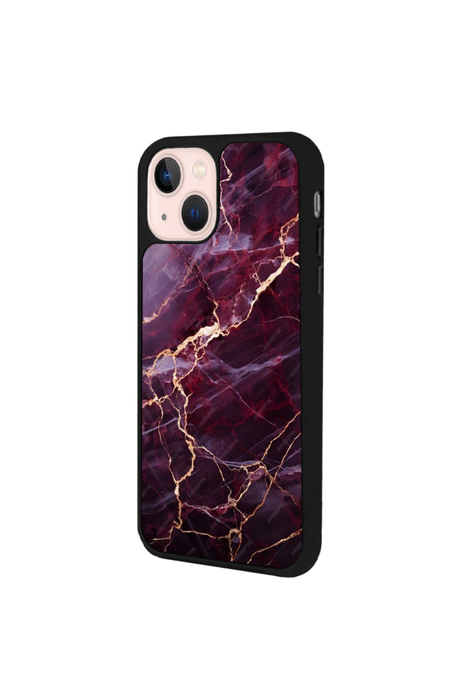 iPhone 13/14 Uyumlu Mermer Marble Tasarımlı Glossy Premium Kılıf