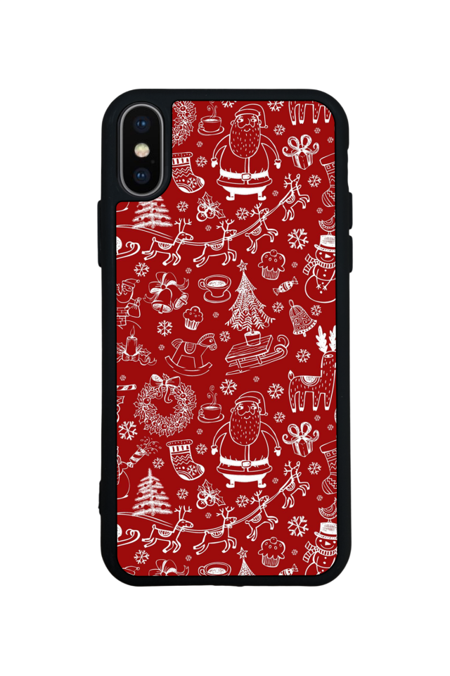 iPhone X/ XS Uyumlu Yilbasi Christmas Tasarımlı Glossy Premium Kılıf
