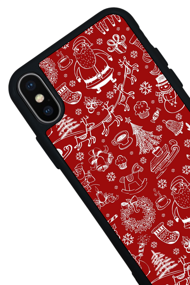 iPhone X/ XS Uyumlu Yilbasi Christmas Tasarımlı Glossy Premium Kılıf