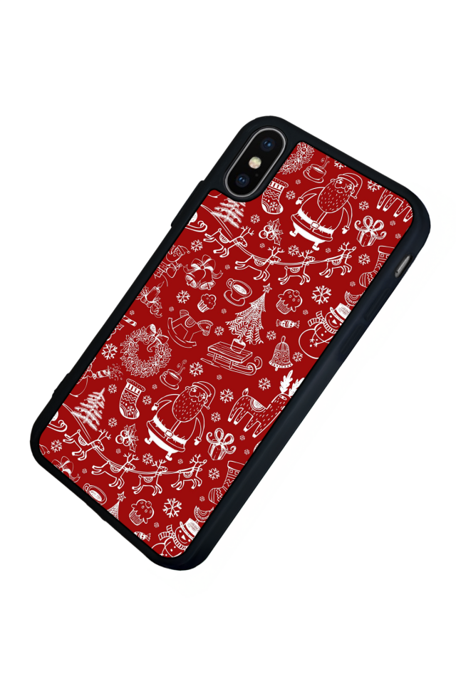 iPhone X/ XS Uyumlu Yilbasi Christmas Tasarımlı Glossy Premium Kılıf