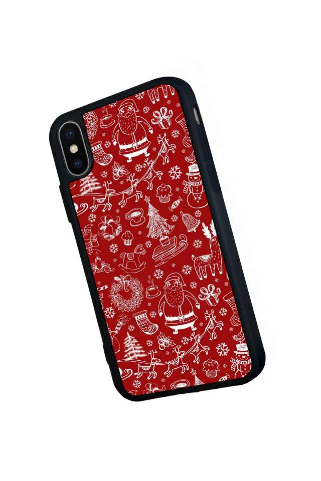 iPhone X/ XS Uyumlu Yilbasi Christmas Tasarımlı Glossy Premium Kılıf