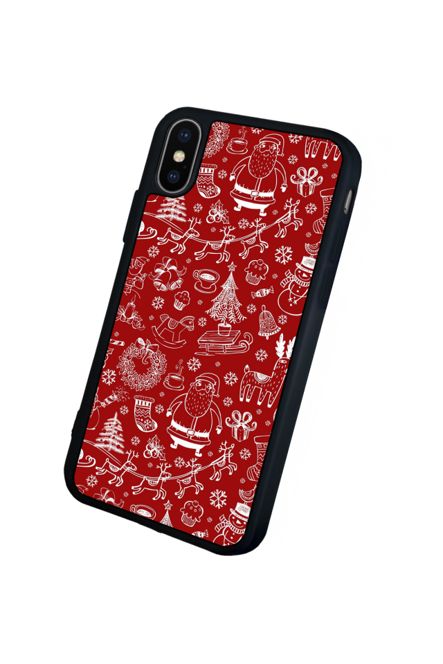 iPhone X/ XS Uyumlu Yilbasi Christmas Tasarımlı Glossy Premium Kılıf