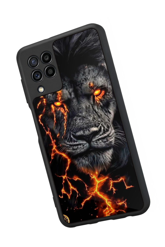 Samsung Galaxy M32 Uyumlu Aslan Tasarımlı Glossy Premium Kılıf