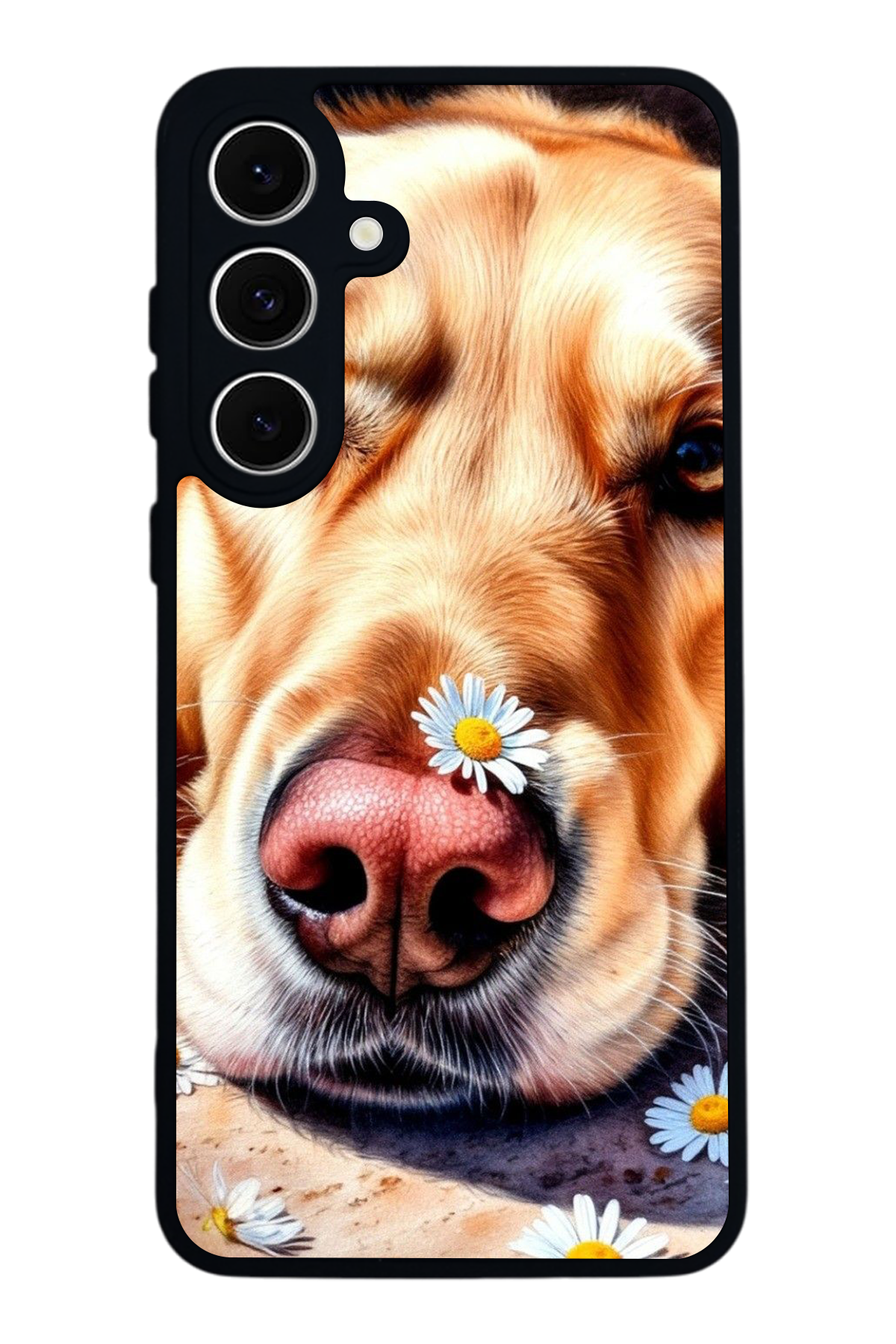 Samsung Galaxy S24 FE Uyumlu Golden Kopek Tasarımlı Glossy Premium Kılıf