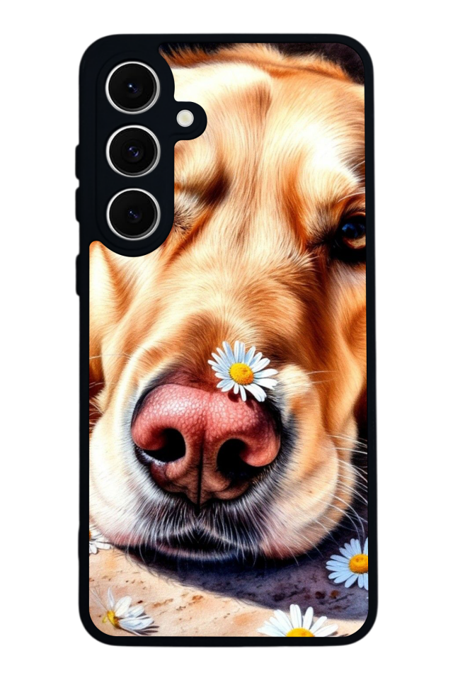 Samsung Galaxy S24 FE Uyumlu Golden Kopek Tasarımlı Glossy Premium Kılıf