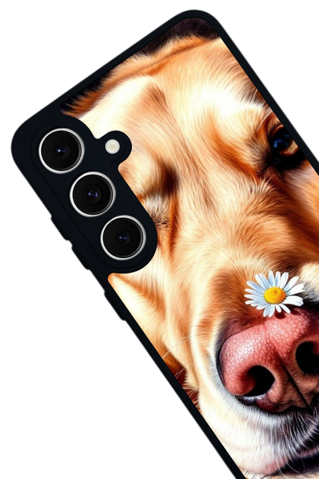 Samsung Galaxy S24 FE Uyumlu Golden Kopek Tasarımlı Glossy Premium Kılıf