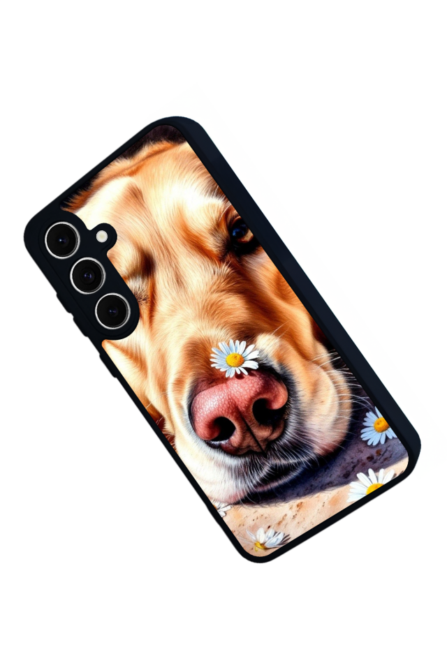Samsung Galaxy S24 FE Uyumlu Golden Kopek Tasarımlı Glossy Premium Kılıf