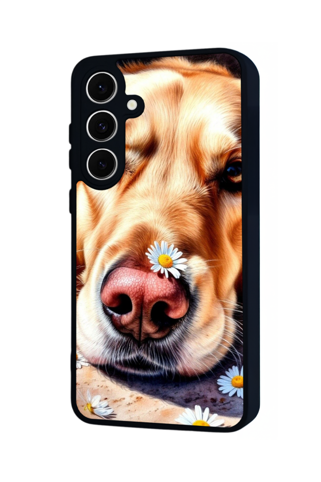 Samsung Galaxy S24 FE Uyumlu Golden Kopek Tasarımlı Glossy Premium Kılıf