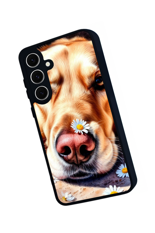 Samsung Galaxy S24 FE Uyumlu Golden Kopek Tasarımlı Glossy Premium Kılıf