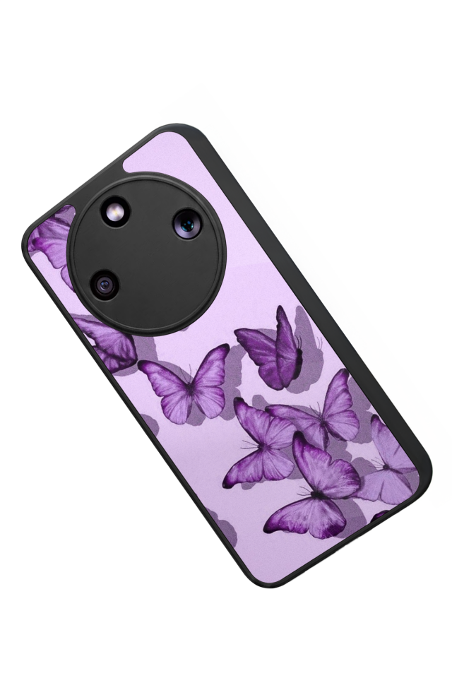 Honor Magic 8 Lite Uyumlu Kelebek Tasarımlı Glossy Premium Kılıf