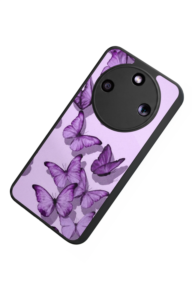 Honor Magic 8 Lite Uyumlu Kelebek Tasarımlı Glossy Premium Kılıf