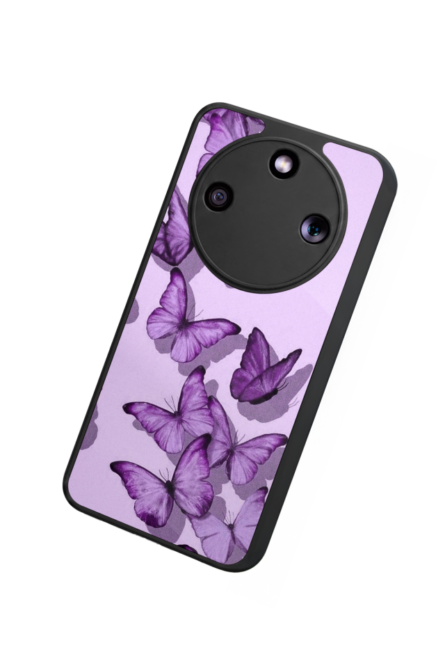 Honor Magic 8 Lite Uyumlu Kelebek Tasarımlı Glossy Premium Kılıf