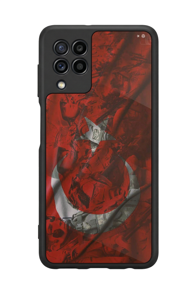 Samsung Galaxy M22 Uyumlu Türk Bayragi Tasarımlı Glossy Premium Kılıf