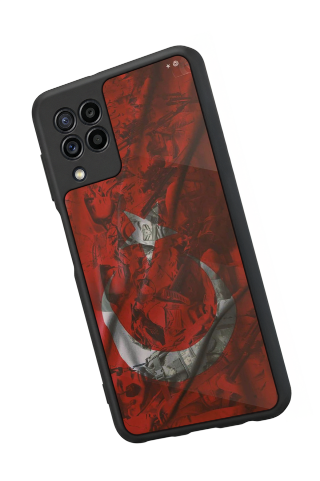 Samsung Galaxy M22 Uyumlu Türk Bayragi Tasarımlı Glossy Premium Kılıf