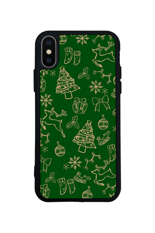 iPhone X/ XS Uyumlu Yilbasi Christmas Tasarımlı Glossy Premium Kılıf