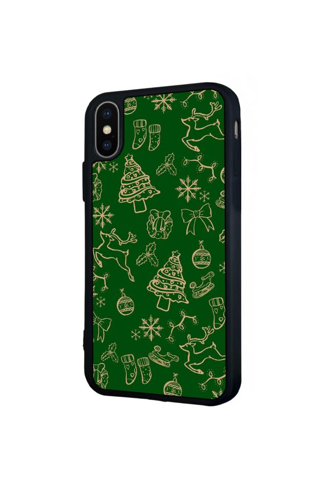 iPhone X/ XS Uyumlu Yilbasi Christmas Tasarımlı Glossy Premium Kılıf