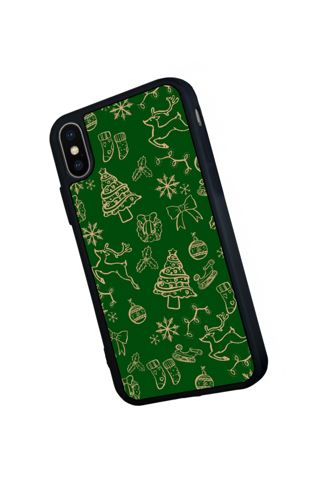 iPhone X/ XS Uyumlu Yilbasi Christmas Tasarımlı Glossy Premium Kılıf