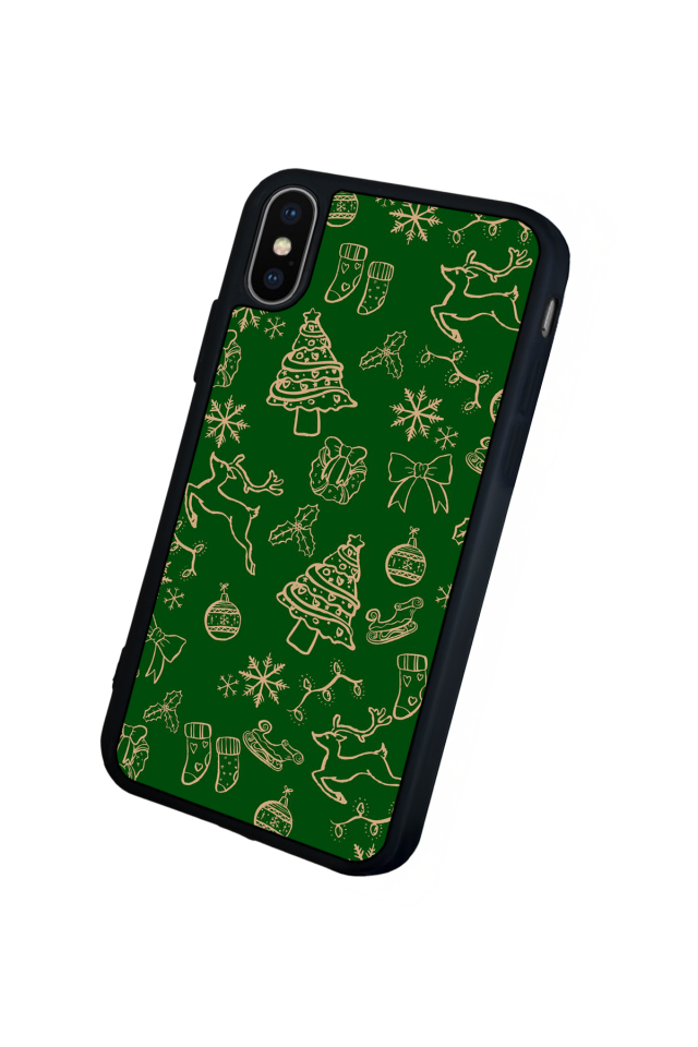 iPhone X/ XS Uyumlu Yilbasi Christmas Tasarımlı Glossy Premium Kılıf