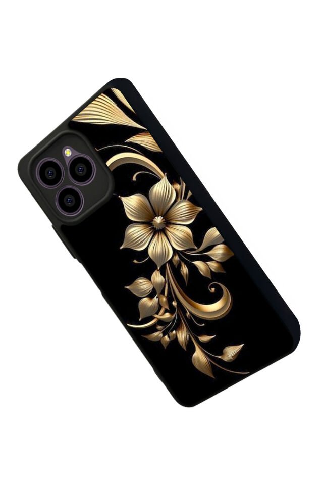 Omix X6 Uyumlu Yaldizli Cicek Tasarımlı Glossy Premium Kılıf