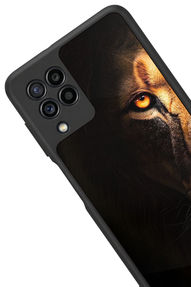 Samsung Galaxy M32 Uyumlu Aslan Tasarımlı Glossy Premium Kılıf