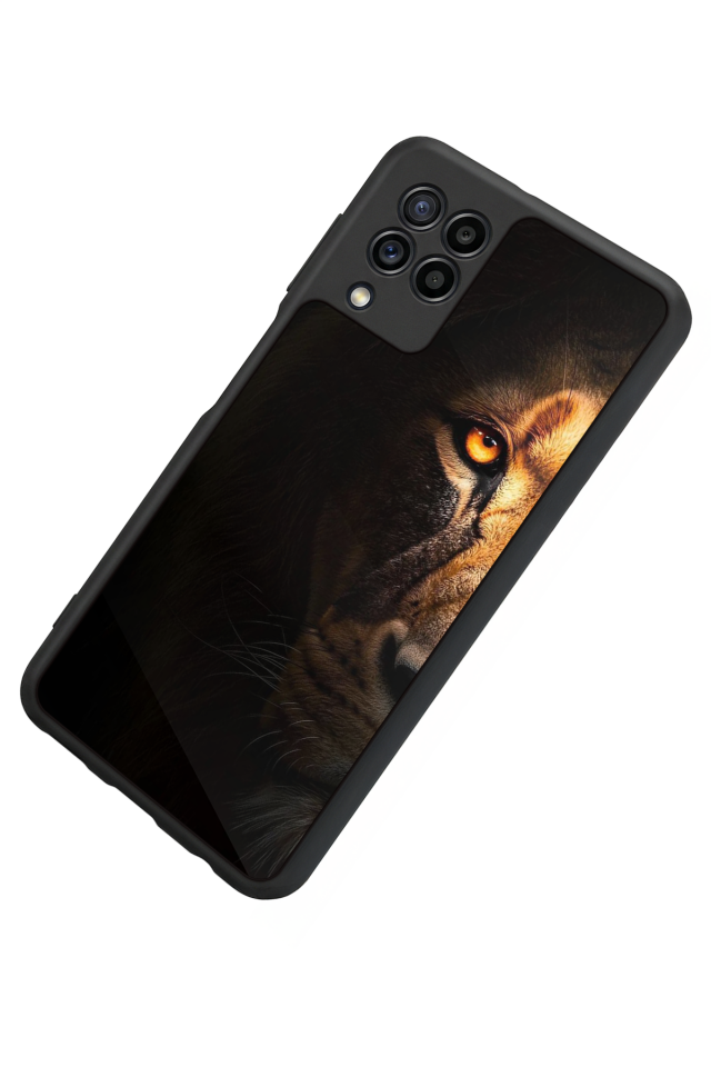 Samsung Galaxy M32 Uyumlu Aslan Tasarımlı Glossy Premium Kılıf