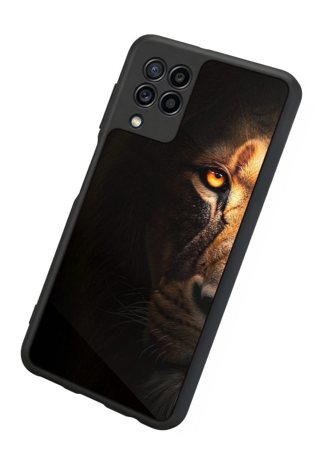 Samsung Galaxy M32 Uyumlu Aslan Tasarımlı Glossy Premium Kılıf