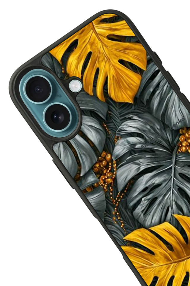 iPhone 16 Plus Uyumlu Botanik Tasarımlı Glossy Premium Kılıf