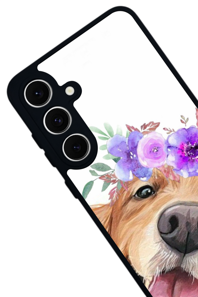 Samsung Galaxy S24 FE Uyumlu Golden Kopek Tasarımlı Glossy Premium Kılıf