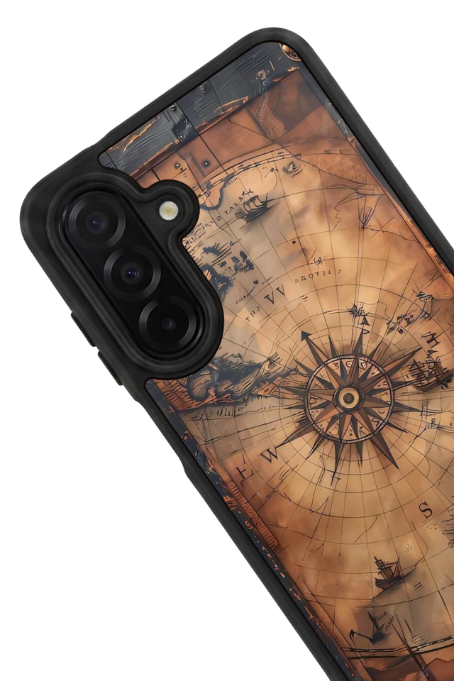 Samsung Galaxy A56 Uyumlu Harita Tasarımlı Glossy Premium Kılıf