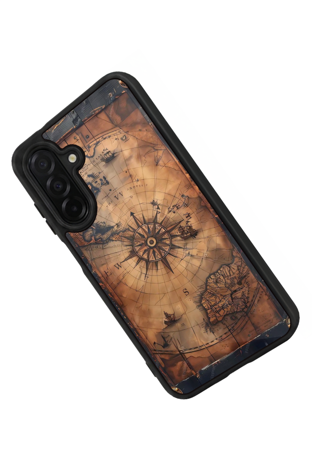 Samsung Galaxy A56 Uyumlu Harita Tasarımlı Glossy Premium Kılıf