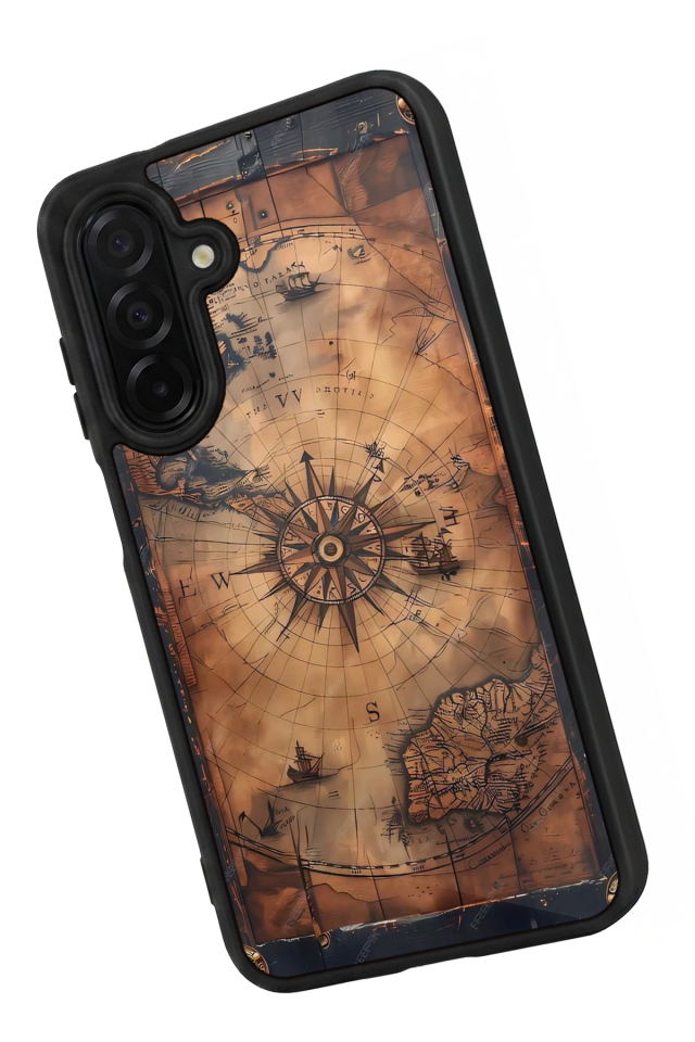 Samsung Galaxy A56 Uyumlu Harita Tasarımlı Glossy Premium Kılıf