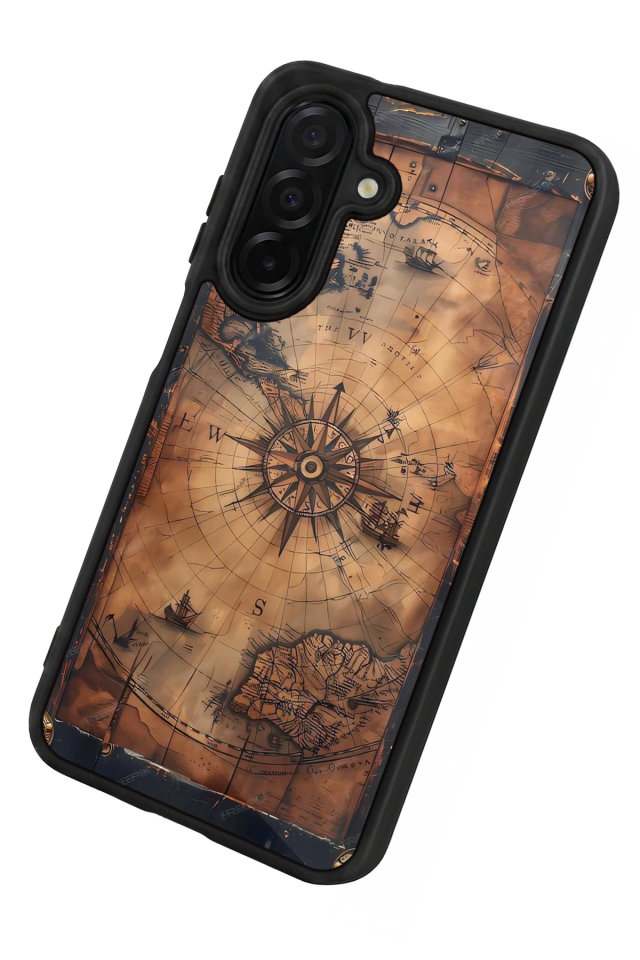 Samsung Galaxy A56 Uyumlu Harita Tasarımlı Glossy Premium Kılıf