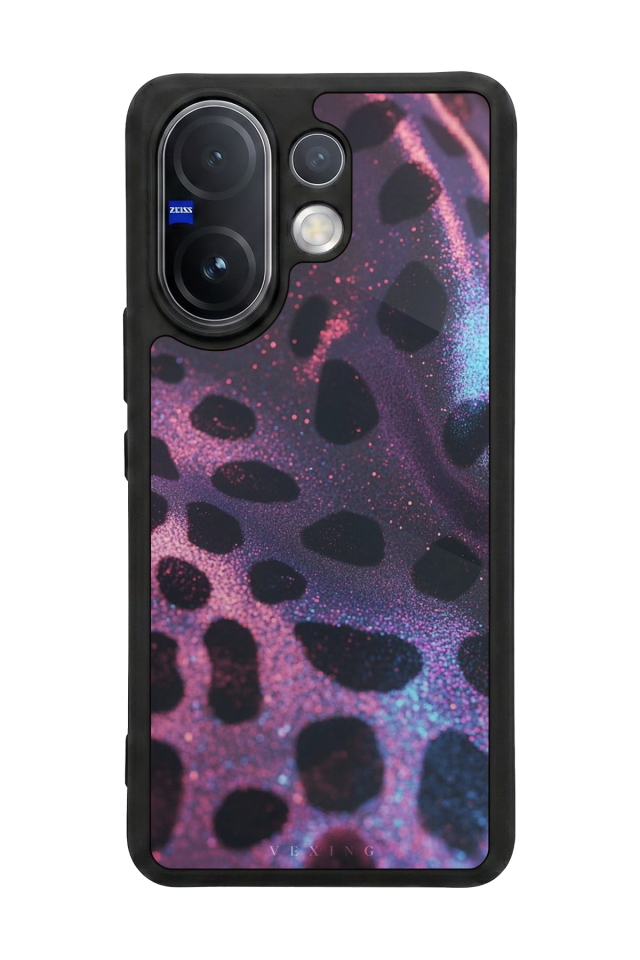 Vivo V60 Uyumlu Hologram Leopar Tasarımlı Glossy Premium Kılıf