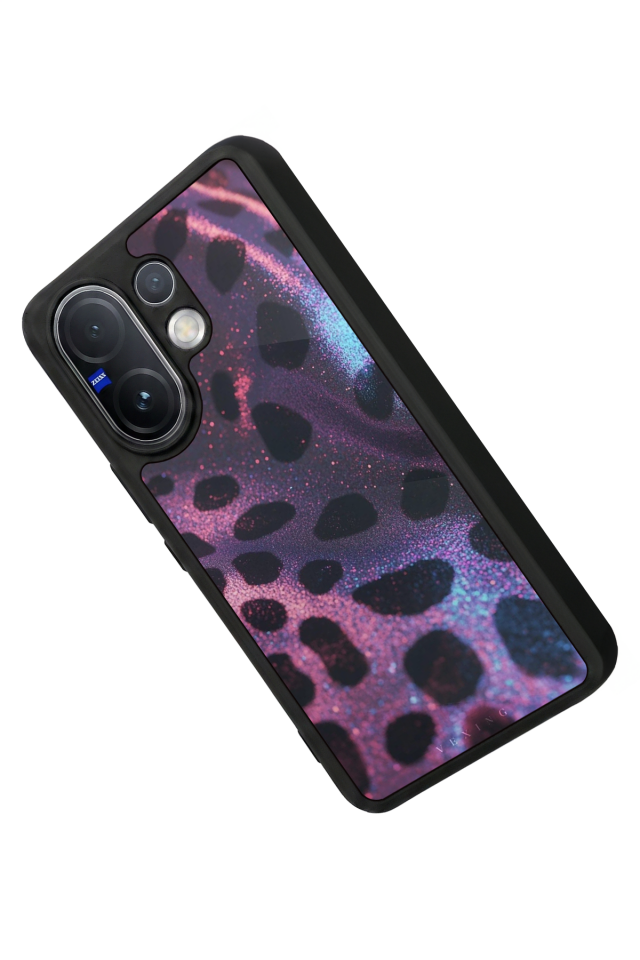 Vivo V60 Uyumlu Hologram Leopar Tasarımlı Glossy Premium Kılıf