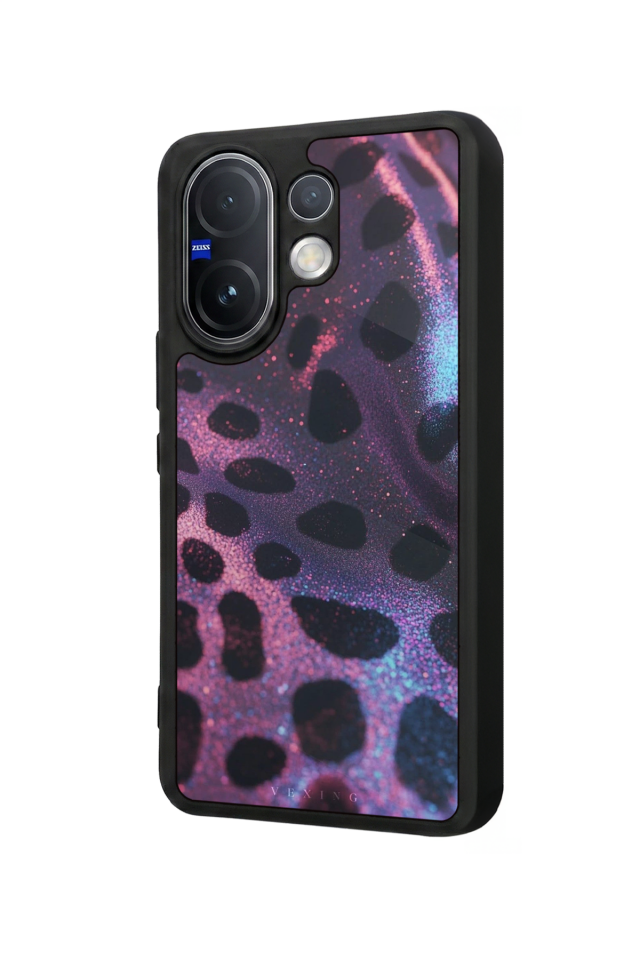 Vivo V60 Uyumlu Hologram Leopar Tasarımlı Glossy Premium Kılıf