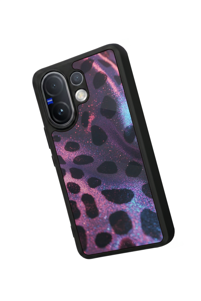 Vivo V60 Uyumlu Hologram Leopar Tasarımlı Glossy Premium Kılıf